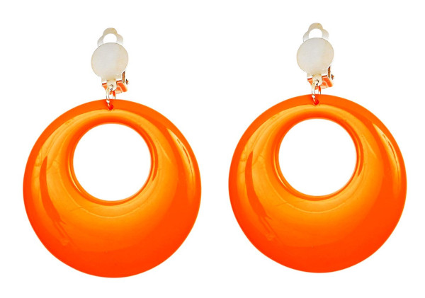 Retro oorbellen in neon oranje