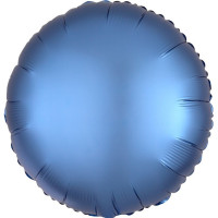 Skinneblå folieballon 43 cm