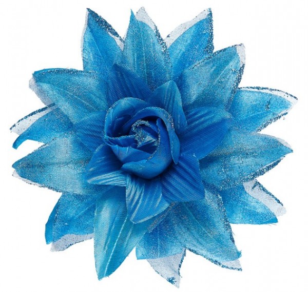Barrette à cheveux fleur bleue Florence