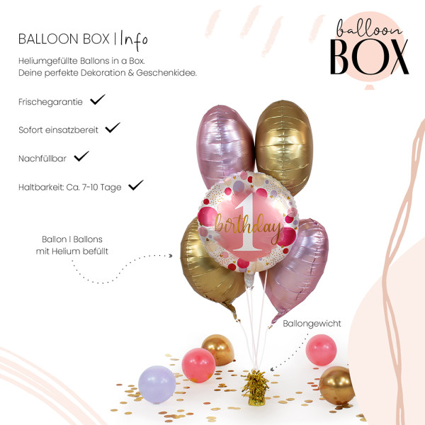 Heliumballon in der Box Sweet Birthday One 3