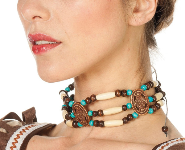 Indianer Halskette Mit Holzperlen