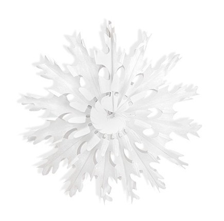Papir rosette i snefnugdesign 25cm