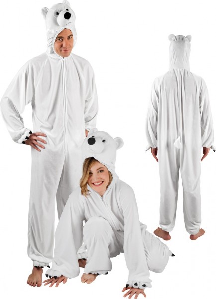 Disfraz de peluche de cuerpo entero de oso polar unisex