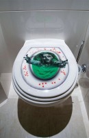 Aperçu: Autocollant de toilette de mariée zombie