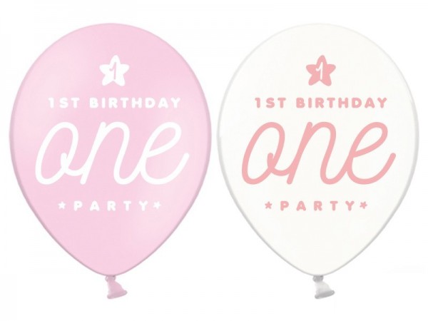50 balloons 1st birthday girl 30cm