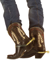 Golden cowboy boots spurs