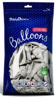 Vorschau: 50 Partystar Luftballons metallic silber 23cm