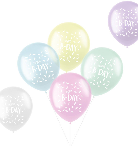 6 globos de látex Happy B-Day 33cm