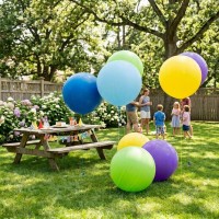 Vorschau: Riesenballon Eisblau 1m XXL Latex