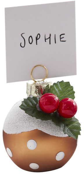 6 Winterdorf Christmas Pudding card holder 4cm
