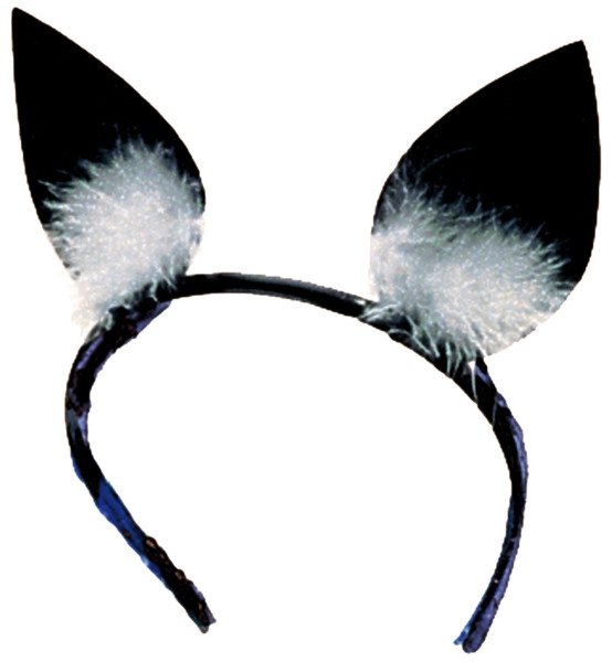 Opaska z czarno-białymi uszami kota