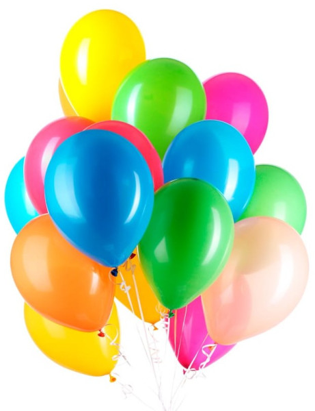 50 multicolored balloons 23cm