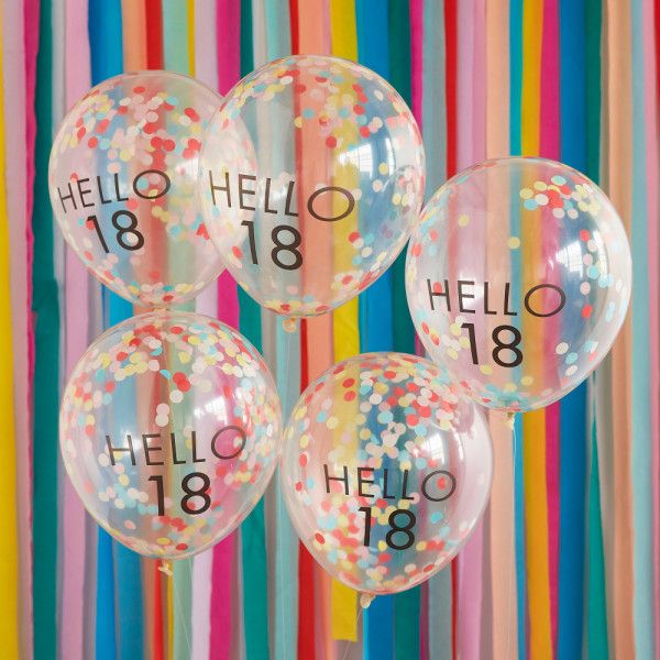 5 Milestone 18`th Eco Ballons 30cm