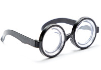 Widok: Okulary dla kujonów, wielkie oczy, okrągłe