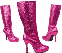 Oversigt: Glitter-glamourstøvler lyserøde