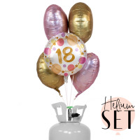Vorschau: Shiny Dots 18 Ballonbouquet-Set mit Heliumbehälter