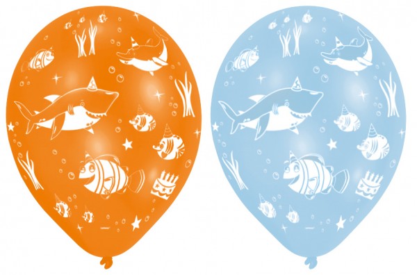 6 zeepartij ballonnen 27,5 cm