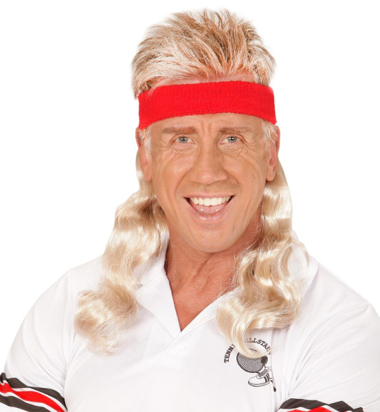 Blond peruka z lat 80. z pałąkiem na głowę