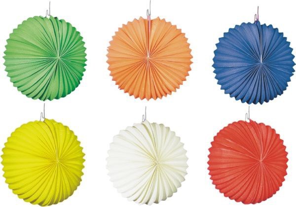 Lanternes chinoises colorées en 6 couleurs