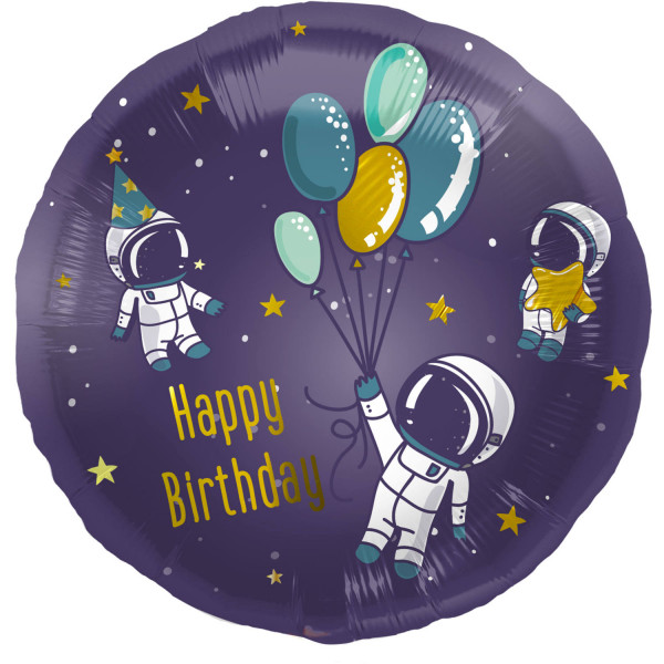 Astronaut fødselsdag folie ballon 45cm