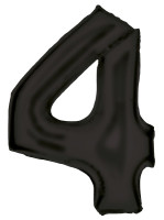 Palloncino foil numero 4 nero satinato 93 cm
