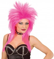 Preview: Neon pink rock tube wig