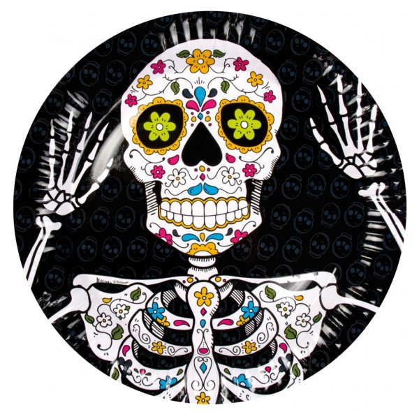 6 Day of the Dead Paper Plates 23cm