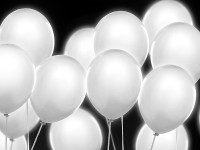 Vorschau: 5 LED Ballons weiß 30cm