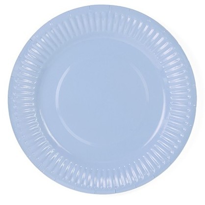 6 platos de papel Sarah azul glaciar 18cm
