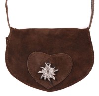 Brown leather dirndl bag