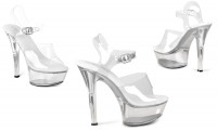 Stylish platform high heels see-through