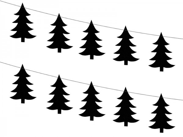 2 guirnaldas de árbol de Navidad negro 1,80m