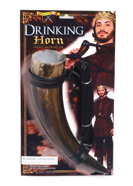 Corno medievale da bere con tracolla