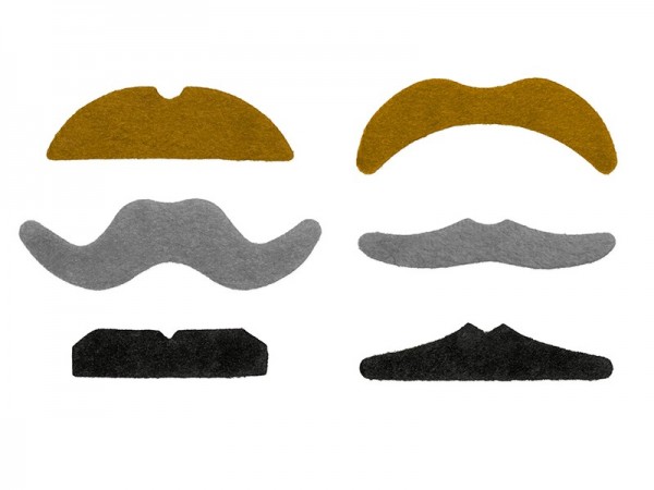 Lot de 6 moustaches de fête auto-adhésives en feutre