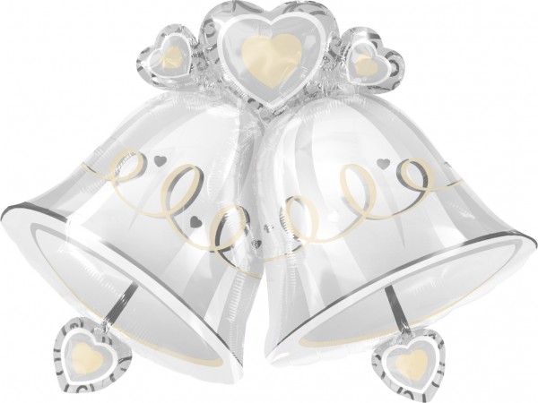 Wedding bells balloon silver