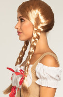 Widok: Peruka damska Bawarska Liesl blond z kokardkami