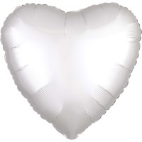 Balon szlachetny satynowy serce biały 43 cm