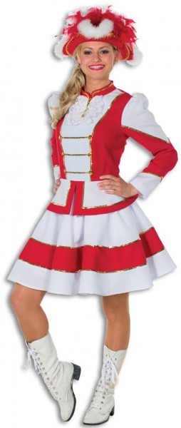 Costume de garde Funkenmariechen rouge blanc