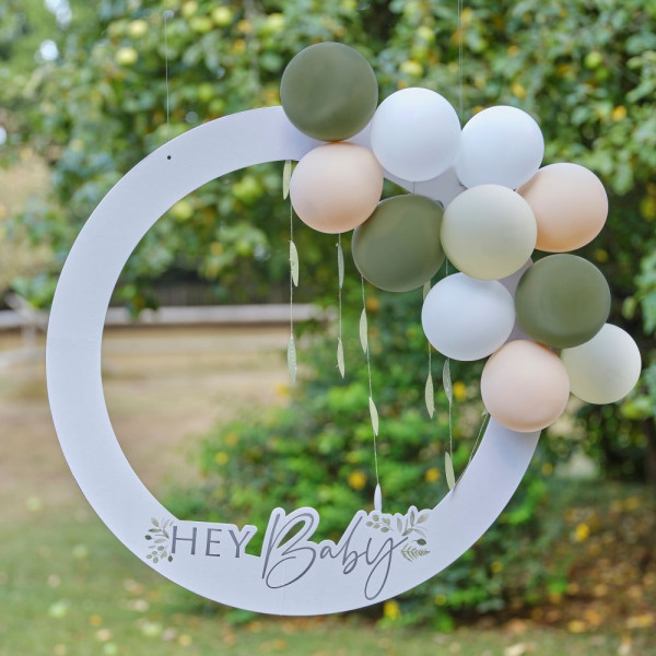 Hey baby photo frame with balloons