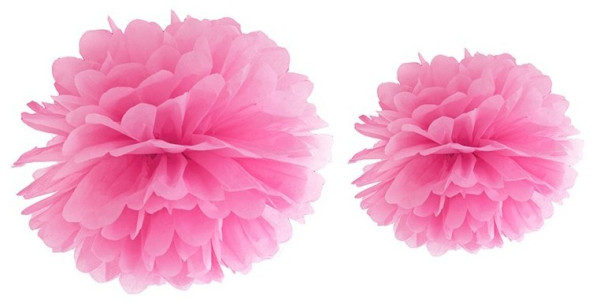 Pompon di carta floreale in rosa 35 cm