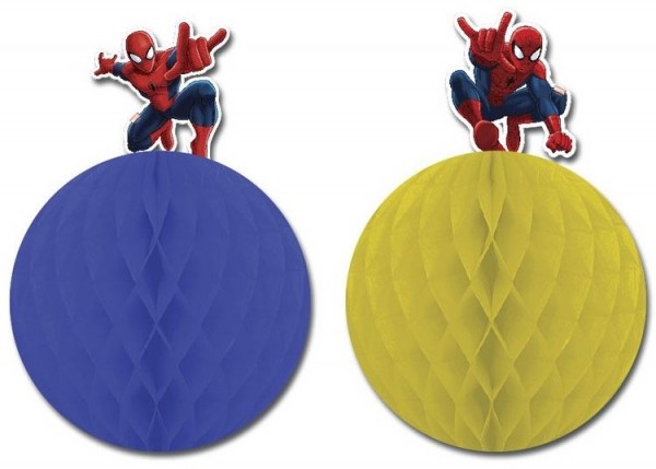 2 Spiderman Web Warriors Dekoracyjne kulki o strukturze plastra miodu