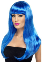 Niebieska peruka na imprezę piękności