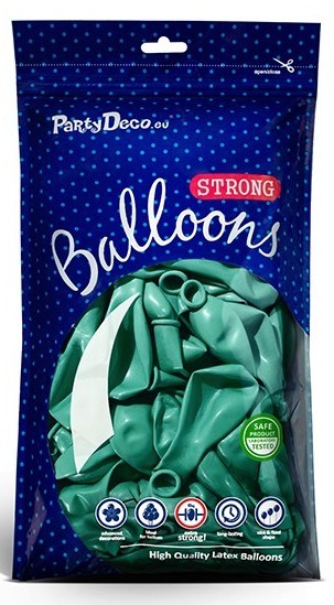 100 ballons métalliques Partystar vert 27cm 2
