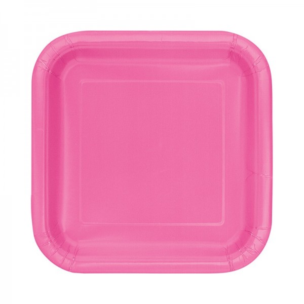16 platos de papel Vera rosa 18cm