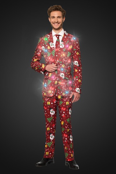 Suitmeister Blazer Christmas Red Icons Light Up 2