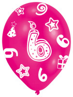 Anteprima: 6 palloncini colorati 6 ° compleanno 27,5 cm