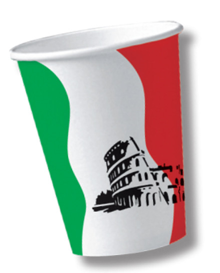 10 włoskich kubków papierowych Roma 200ml
