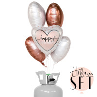 Vorschau: Glossy Birthday Ballonbouquet-Set mit Heliumbehälter