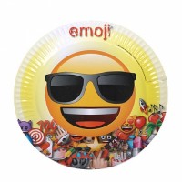 Vorschau: 6 Lustige Emoji World Pappteller 23cm