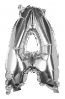 Oversigt: Sølv A brev folie ballon 40cm